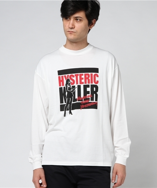 HYSTERIC GLAMOUR（ヒステリックグラマー）の「HYS KILLER プリント リブ付Tシャツ（Tシャツ/カットソー・メンズ・ホワイト/ネイビー/レッド・LARGE/MEDIUM/SMALL/X-SMALL）」の2枚目の写真