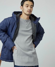 ワッフル編みオーバーロングカットソー/サイドスリットヘムライン(L/Sスリーブ)