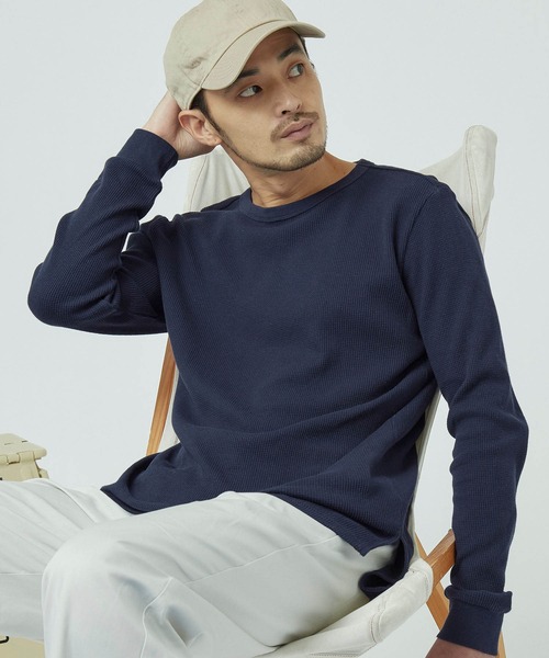 セール ワッフル編みオーバーロングカットソー サイドスリットヘムライン L Sスリーブ Tシャツ カットソー Mono Mart モノマート のファッション通販 Zozotown