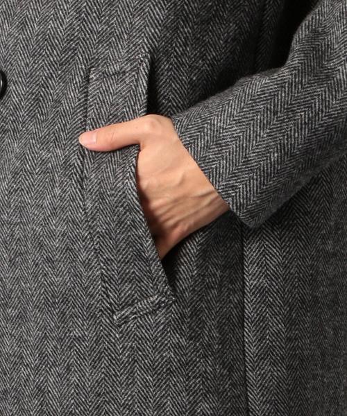 green label relaxing（グリーンレーベルリラクシング）の「CMダブルフェイス ダブルチェスター コート ◆（チェスターコート・メンズ・グレー/ブラウン/ネイビー・LARGE/MEDIUM/SMALL）」の17枚目の写真