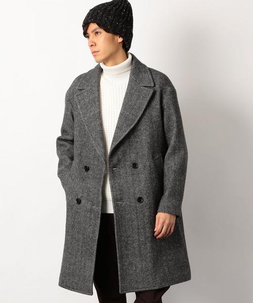 green label relaxing（グリーンレーベルリラクシング）の「CMダブルフェイス ダブルチェスター コート ◆（チェスターコート・メンズ・グレー/ブラウン/ネイビー・LARGE/MEDIUM/SMALL）」の7枚目の写真