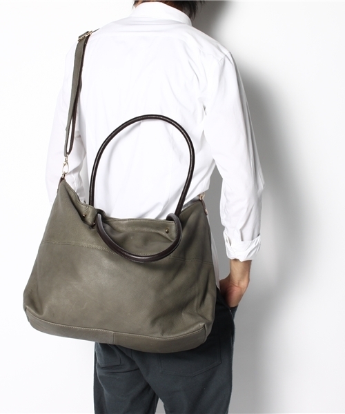 NANO universe（ナノユニバース）の「プレーンレザートートバッグ（トートバッグ・メンズ・ブラック/グレー/ブラウン/ダークブラウン/ライトブラウン/グリーン/カーキ/ブルー/レッド・FREE）」の16枚目の写真