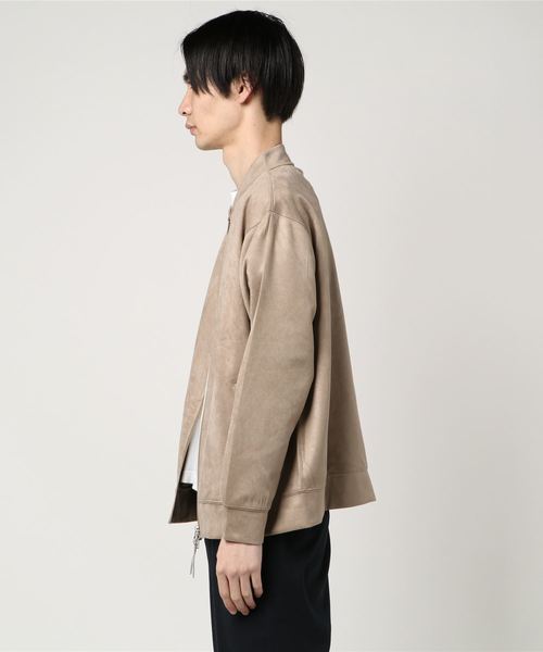 niko and...（ニコアンド）の「Nストレッチスウェードブルゾン【niko and ...】（ブルゾン・メンズ・グリーン/ベージュ/ピンク・MEDIUM/LARGE）」の4枚目の写真