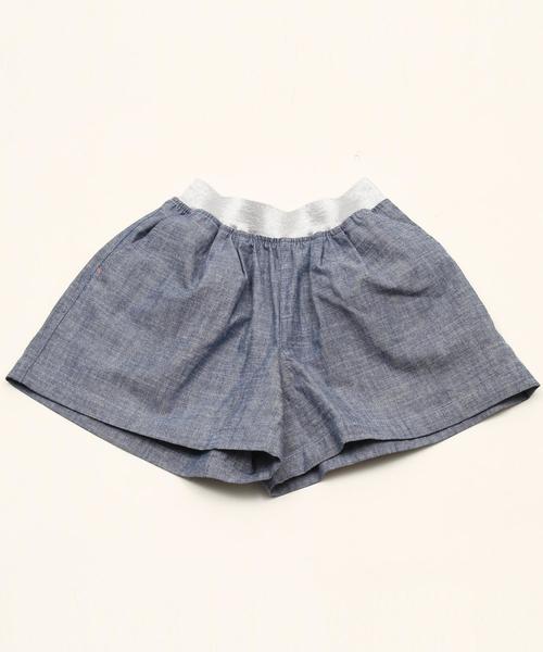 coen(コーエン)の「【coen キッズ / ジュニア】ダンガリーフレアキュロット(100~150cm)(その他パンツ・キッズ・チェック/ライトブルー・100/110/120/130/140/150)」の3枚目の写真