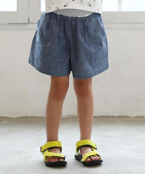 coen(コーエン)の「【coen キッズ / ジュニア】ダンガリーフレアキュロット(100~150cm)(その他パンツ・キッズ・チェック/ライトブルー・100/110/120/130/140/150)」の7枚目の写真