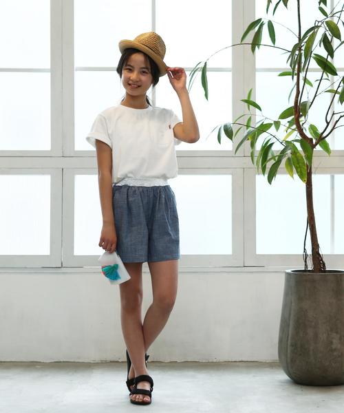 coen(コーエン)の「【coen キッズ / ジュニア】ダンガリーフレアキュロット(100~150cm)(その他パンツ・キッズ・チェック/ライトブルー・100/110/120/130/140/150)」の11枚目の写真