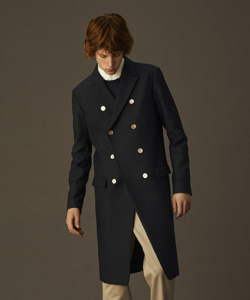 ato（アトウ）の「CHAMBRAY GABERDINE 8BW COAT（チェスターコート