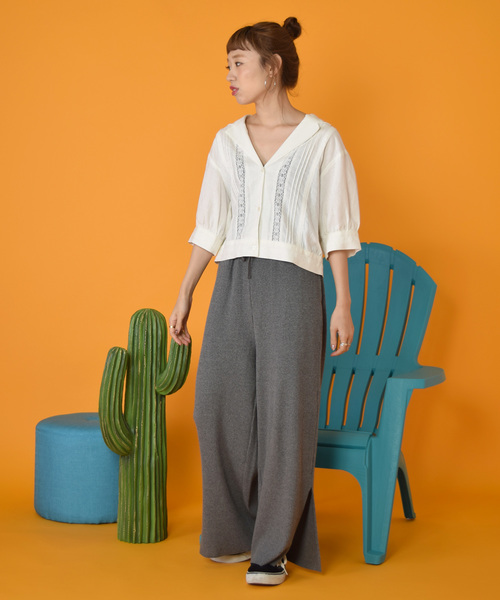 w closet（ダブルクローゼット）の「スリット入りワイドパンツ_（その他パンツ・レディース・アイボリー/グレー/スミクロ・FREE）」の11枚目の写真