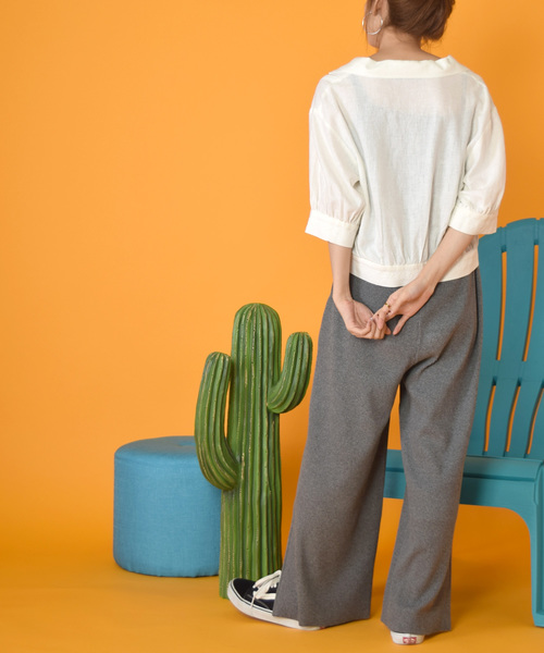 w closet（ダブルクローゼット）の「スリット入りワイドパンツ_（その他パンツ・レディース・アイボリー/グレー/スミクロ・FREE）」の13枚目の写真