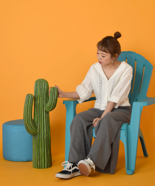 w closet（ダブルクローゼット）の「スリット入りワイドパンツ_（その他パンツ・レディース・アイボリー/グレー/スミクロ・FREE）」の16枚目の写真