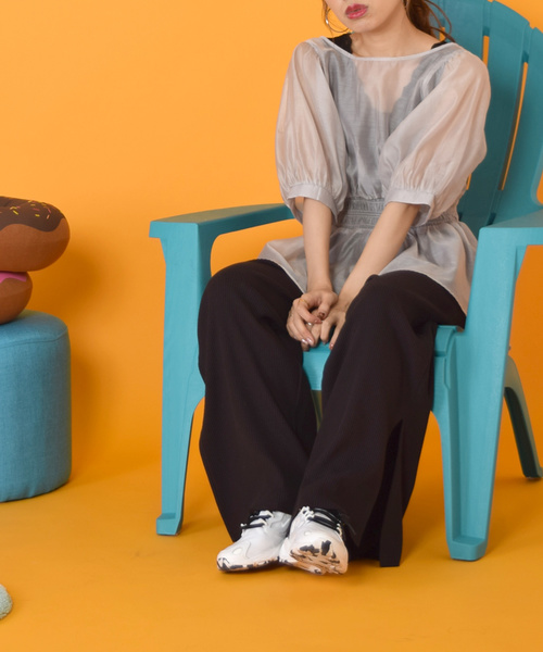 w closet（ダブルクローゼット）の「スリット入りワイドパンツ_（その他パンツ・レディース・アイボリー/グレー/スミクロ・FREE）」の21枚目の写真