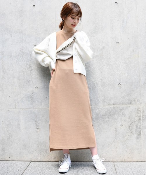 natural couture（ナチュラルクチュール）の「アイレット入りシンプルカーディガン（カーディガン/ボレロ・レディース・ブラック/パープル/ピンク/グリーン/アイボリー/キャメル・FREE）」の7枚目の写真