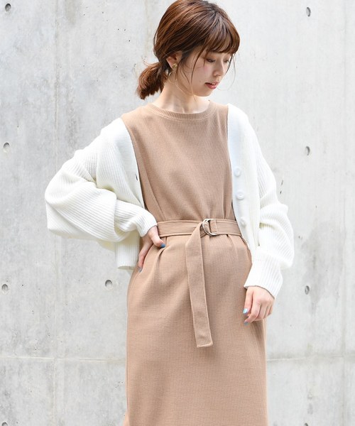 natural couture（ナチュラルクチュール）の「アイレット入りシンプルカーディガン（カーディガン/ボレロ・レディース・ブラック/パープル/ピンク/グリーン/アイボリー/キャメル・FREE）」の9枚目の写真