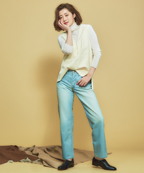 Abahouse Devinette（ドゥヴィネット）の「SUPER120sタートルハイゲージリブニット（ニット/セーター・レディース・ホワイト/ライトグレー/ブラック/ベージュ/ネイビー/ブルー/ブルー系その他・フリー）」の22枚目の写真