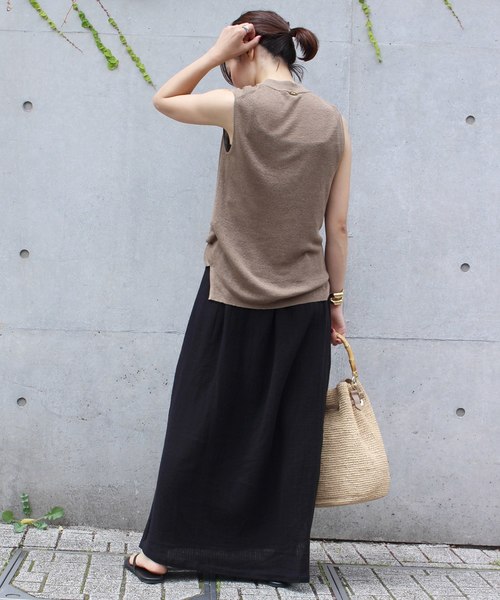 【美品】ドゥーズィエムクラス　ニット　トップス　セーターリネンハイネックニット Deuxieme Classe（ドゥーズィエムクラス）の「Linen ハイネック