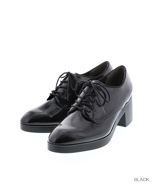 RANDA(ランダ)の「ラウンドトゥレースアップヒールシューズ(ドレスシューズ・レディース・ブラック/ブラウン・M/L/LL/S)」の2枚目の写真