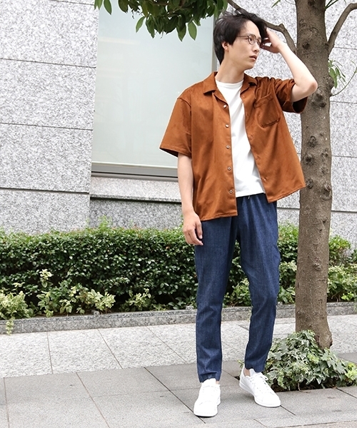 LAKOLE（ラコレ）の「フェイクスエードオープンカラーシャツ / LAKOLE（シャツ/ブラウス・メンズ・ネイビー/ブラウン/その他12・MEDIUM/LARGE）」の4枚目の写真