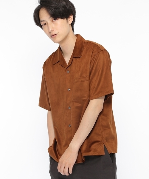 LAKOLE（ラコレ）の「フェイクスエードオープンカラーシャツ / LAKOLE（シャツ/ブラウス・メンズ・ネイビー/ブラウン/その他12・MEDIUM/LARGE）」の8枚目の写真