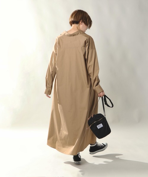 notch.（ノッチ）の「マキシシャツワンピース（シャツワンピース・レディース・オリーブ/ネイビー/ベージュ・TM/M）」の6枚目の写真