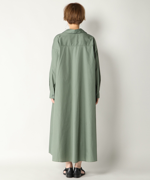 notch.（ノッチ）の「マキシシャツワンピース（シャツワンピース・レディース・オリーブ/ネイビー/ベージュ・TM/M）」の19枚目の写真