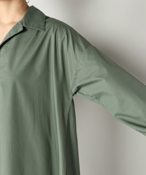 notch.（ノッチ）の「マキシシャツワンピース（シャツワンピース・レディース・オリーブ/ネイビー/ベージュ・TM/M）」の20枚目の写真