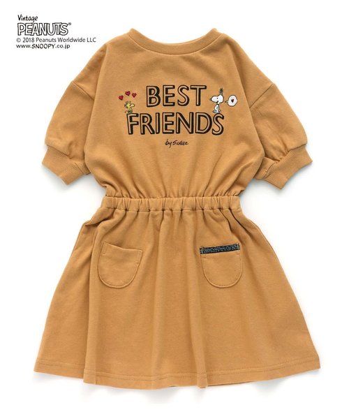 PEANUTS（ピーナッツ）の「PEANUTSコラボワンピース（ワンピース・キッズ・インディゴブルー/キャメル・90/100/110/120/80/130/140）」の5枚目の写真