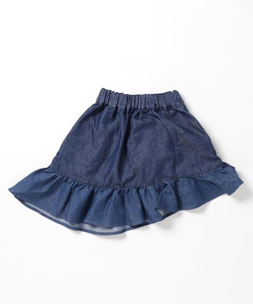 RUGGEDWORKS（ラゲッドワークス）の「【ママとお揃い】デニムラッフルロングスカート（デニムスカート・キッズ・インディゴブルー・110cm/100cm/120cm/90cm/80ｃｍ/140cm/130cm）」の2枚目の写真