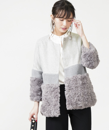 INTERPLANET | 【doll up oops】カットエコファーボア切替ジャケット(その他アウター)