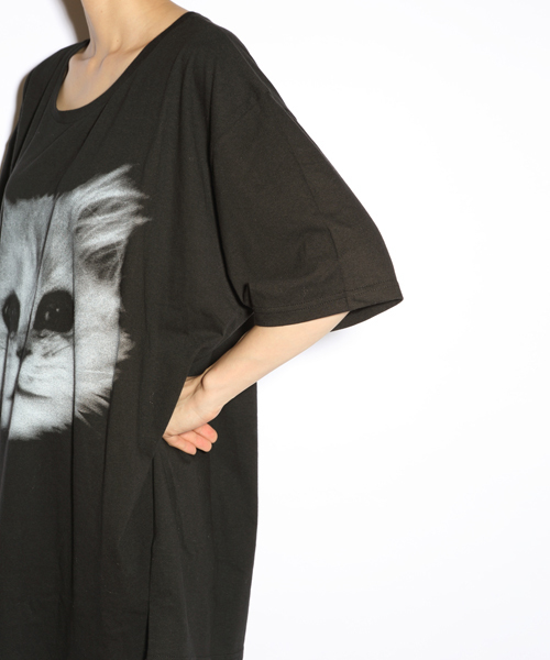 i（アイ）の「ハク顔PT/T（Tシャツ/カットソー・レディース・ホワイト/ブラック/グレー・ﾌﾘ-）」の6枚目の写真