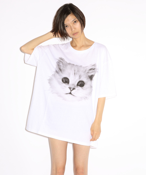 i（アイ）の「ハク顔PT/T（Tシャツ/カットソー・レディース・ホワイト/ブラック/グレー・ﾌﾘ-）」の7枚目の写真