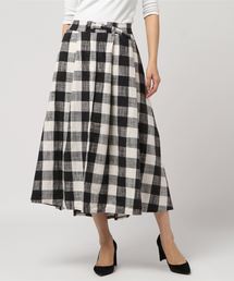 OLD BETTY'S | Check Pattern Volume Skirt/チェック 柄 ボリューム ロング スカート(スカート)