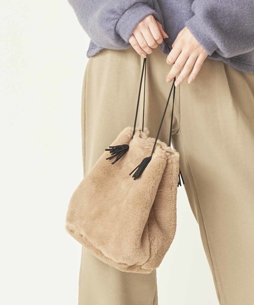Kelen(ケレン)の「「KELEN / ケレン」リバーシブルムートンバッグ"Nador"(エコバッグ/サブバッグ・レディース・ブラウン/キャメル/グレー/ホワイト・FREE)」の4枚目の写真