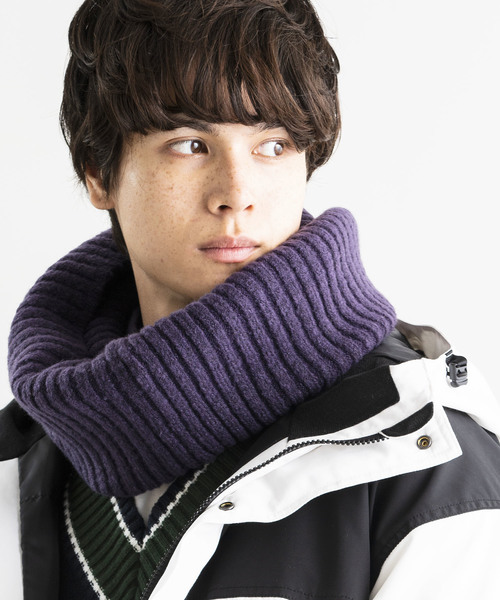 WEGO（ウィゴー）の「WEGO/リブスヌード（ネックウォーマー/スヌード・メンズ・ワイン/マスタード/ネイビー/パープル/グレー/ブラック・FREE）」の5枚目の写真