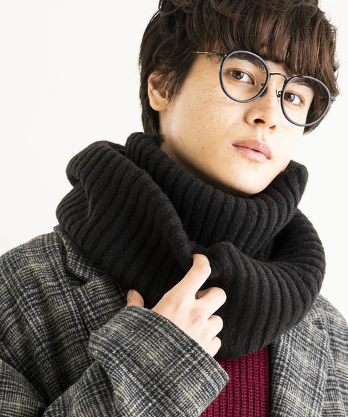 WEGO（ウィゴー）の「WEGO/リブスヌード（ネックウォーマー/スヌード・メンズ・ワイン/マスタード/ネイビー/パープル/グレー/ブラック・FREE）」の2枚目の写真