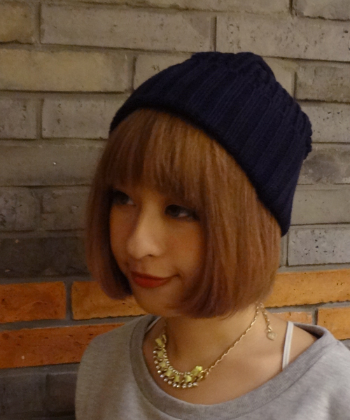 CIAOPANIC（チャオパニック）の「【Ciaopanic】ケーブルMESHニット（ニットキャップ/ビーニー・レディース・ブラウン/グレー/ネイビー/ブラック/ワインレッド・FREE）」の4枚目の写真