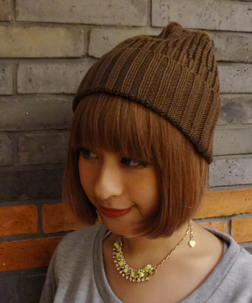 CIAOPANIC（チャオパニック）の「【Ciaopanic】ケーブルMESHニット（ニットキャップ/ビーニー・レディース・ブラウン/グレー/ネイビー/ブラック/ワインレッド・FREE）」の3枚目の写真