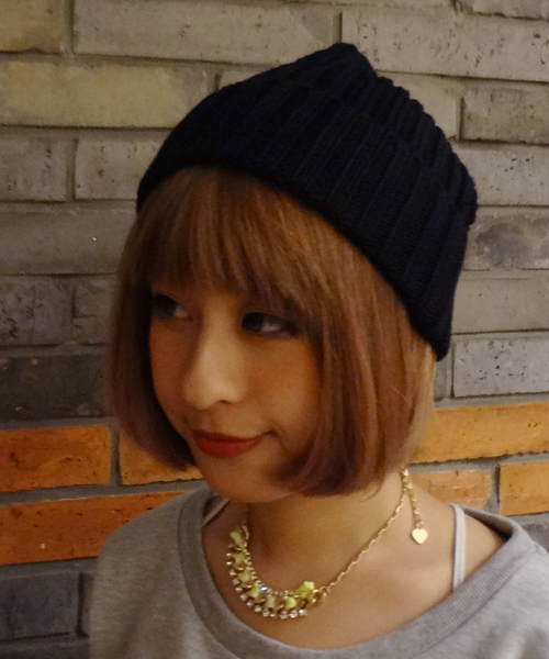 CIAOPANIC（チャオパニック）の「【Ciaopanic】ケーブルMESHニット（ニットキャップ/ビーニー・レディース・ブラウン/グレー/ネイビー/ブラック/ワインレッド・FREE）」の2枚目の写真