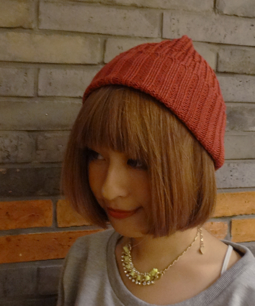 CIAOPANIC（チャオパニック）の「【Ciaopanic】ケーブルMESHニット（ニットキャップ/ビーニー・レディース・ブラウン/グレー/ネイビー/ブラック/ワインレッド・FREE）」の5枚目の写真