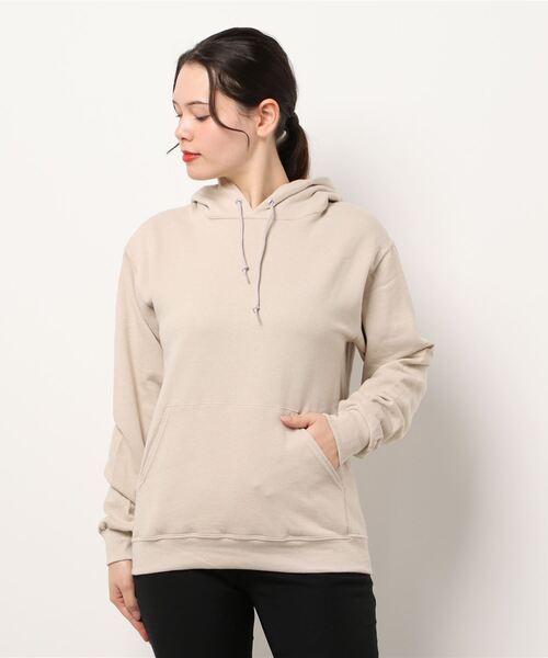 JERZEES(ジャージーズ)の「【Ir】【JERZEES】裏起毛プルパーカー(パーカー・レディース・ホワイト/ブラック/杢グレー/ネイビー/パープル/オレンジ/ベージュ/オリーブ/サックスブルー・MEDIUM/LARGE/SMALL/X-LARGE)」の4枚目の写真