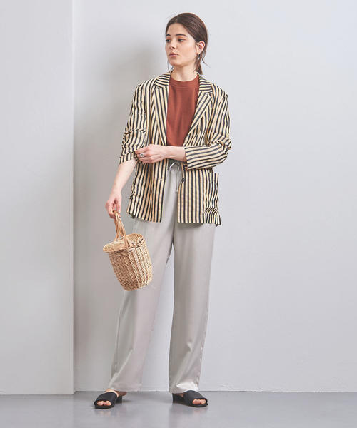 UNITED ARROWS（ユナイテッドアローズ）の「＜STYLE for LIVING＞  サテン イージーパンツ（その他パンツ・レディース・ナチュラル/ライム・FREE）」の4枚目の写真