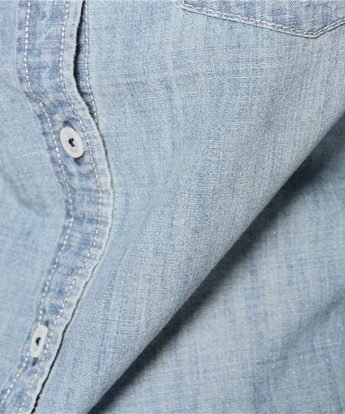 PLST（プラステ）の「ダンガリースリムシャツ（シャツ/ブラウス・レディース・インディゴブルー/スカイブルー・2/0）」の9枚目の写真