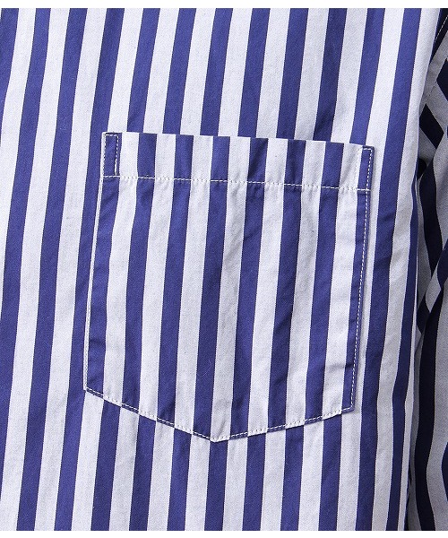 ADAM ET ROPE'（アダムエロペ）の「バイオウォッシュ　ストライプシャツ（シャツ/ブラウス・メンズ・ブラック/ネイビー/ブルー系その他・MEDIUM/LARGE）」の13枚目の写真