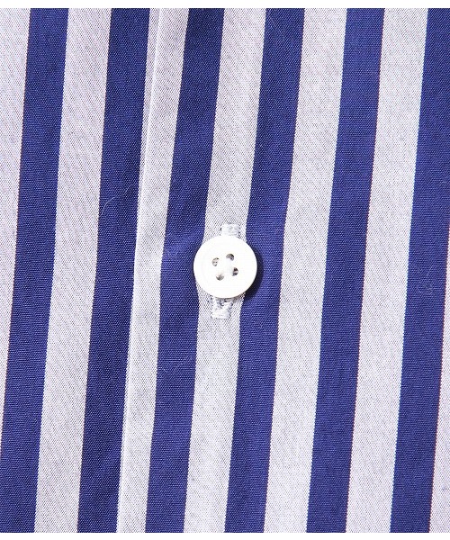 ADAM ET ROPE'（アダムエロペ）の「バイオウォッシュ　ストライプシャツ（シャツ/ブラウス・メンズ・ブラック/ネイビー/ブルー系その他・MEDIUM/LARGE）」の5枚目の写真