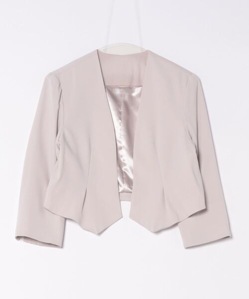 【美品】SOIR DOLCE ノーカラージャケット　レース　ラメ　2XL ジャケット(6410592)9号・グレー｜フォーマルメッセージ