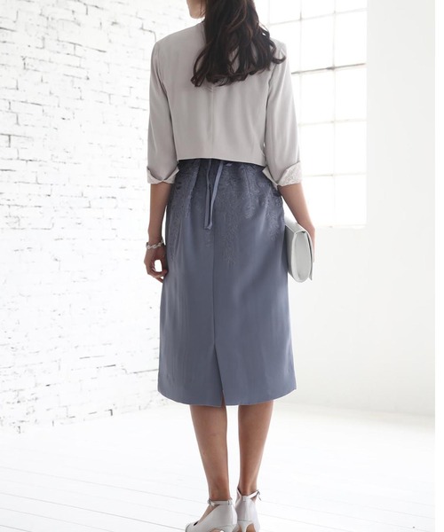 Dorry Doll（ドリードール）の「ノーカラー美ラインジャケット（ノーカラージャケット・レディース・ブラック/ベージュ/グレイッシュベージュ/モカ/アイボリー・38/40）」の9枚目の写真