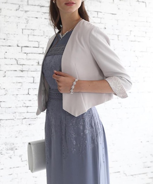 Dorry Doll（ドリードール）の「ノーカラー美ラインジャケット（ノーカラージャケット・レディース・ブラック/ベージュ/グレイッシュベージュ/モカ/アイボリー・38/40）」の13枚目の写真