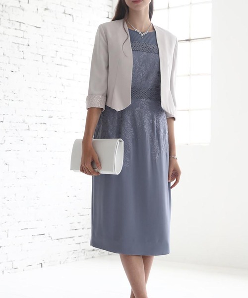 Dorry Doll（ドリードール）の「ノーカラー美ラインジャケット（ノーカラージャケット・レディース・ブラック/ベージュ/グレイッシュベージュ/モカ/アイボリー・38/40）」の10枚目の写真