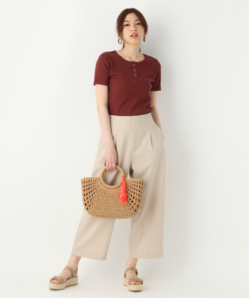 GLOBAL WORK(グローバルワーク)の「リブクルーヘンリープルオーバー/839928(Tシャツ/カットソー・レディース・ネイビー/ホワイト/ワインレッド/オレンジ系その他・LARGE/MEDIUM)」の6枚目の写真