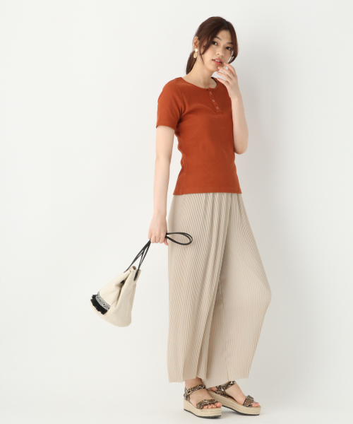 GLOBAL WORK(グローバルワーク)の「リブクルーヘンリープルオーバー/839928(Tシャツ/カットソー・レディース・ネイビー/ホワイト/ワインレッド/オレンジ系その他・LARGE/MEDIUM)」の7枚目の写真