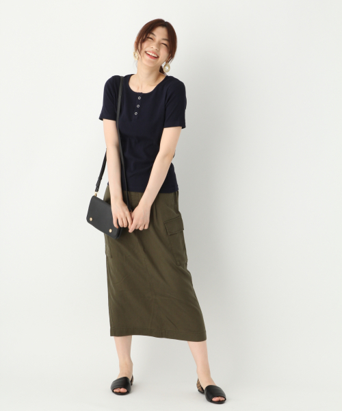GLOBAL WORK(グローバルワーク)の「リブクルーヘンリープルオーバー/839928(Tシャツ/カットソー・レディース・ネイビー/ホワイト/ワインレッド/オレンジ系その他・LARGE/MEDIUM)」の8枚目の写真